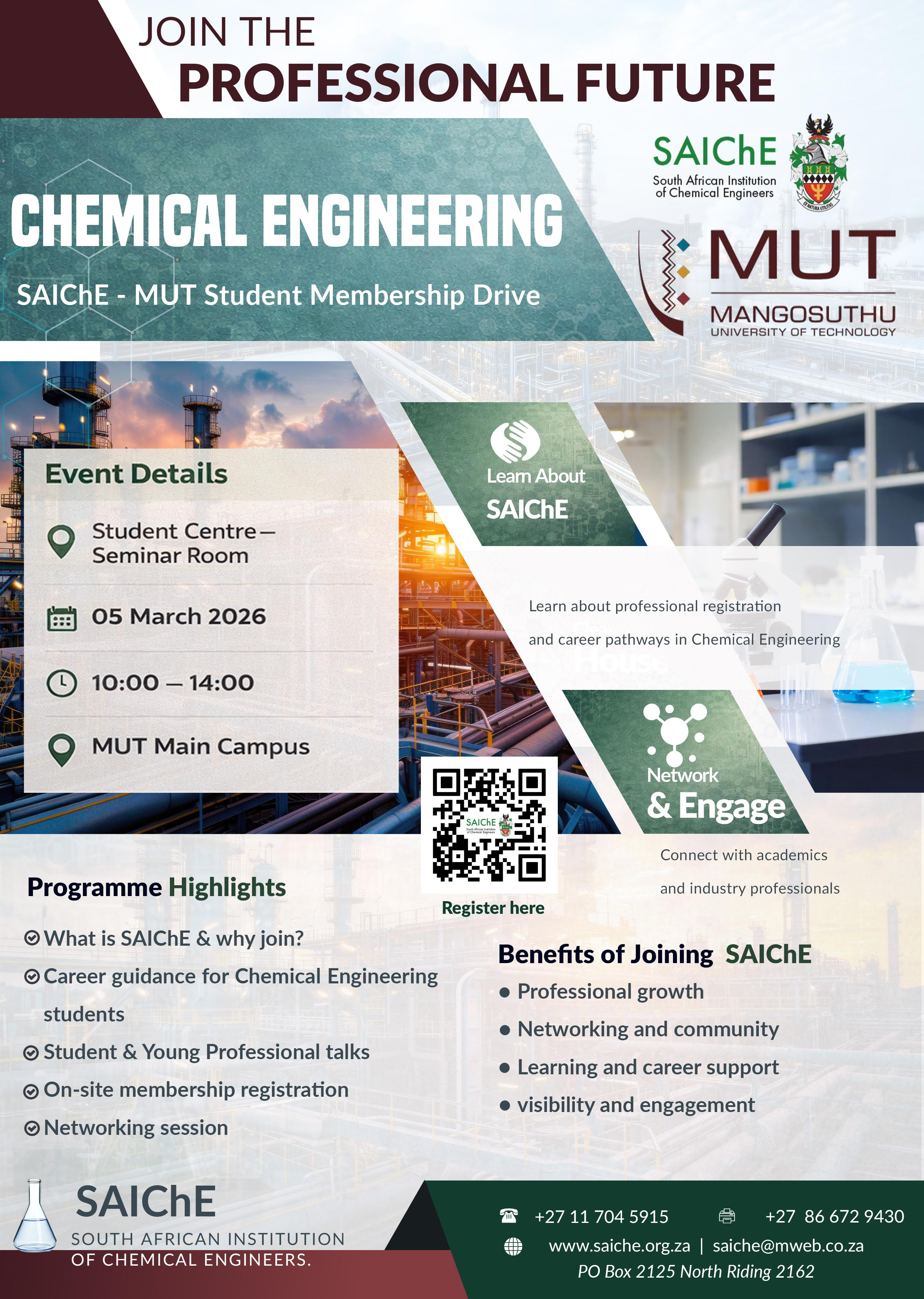 SAIChE KZN Branch - MUT Student drive